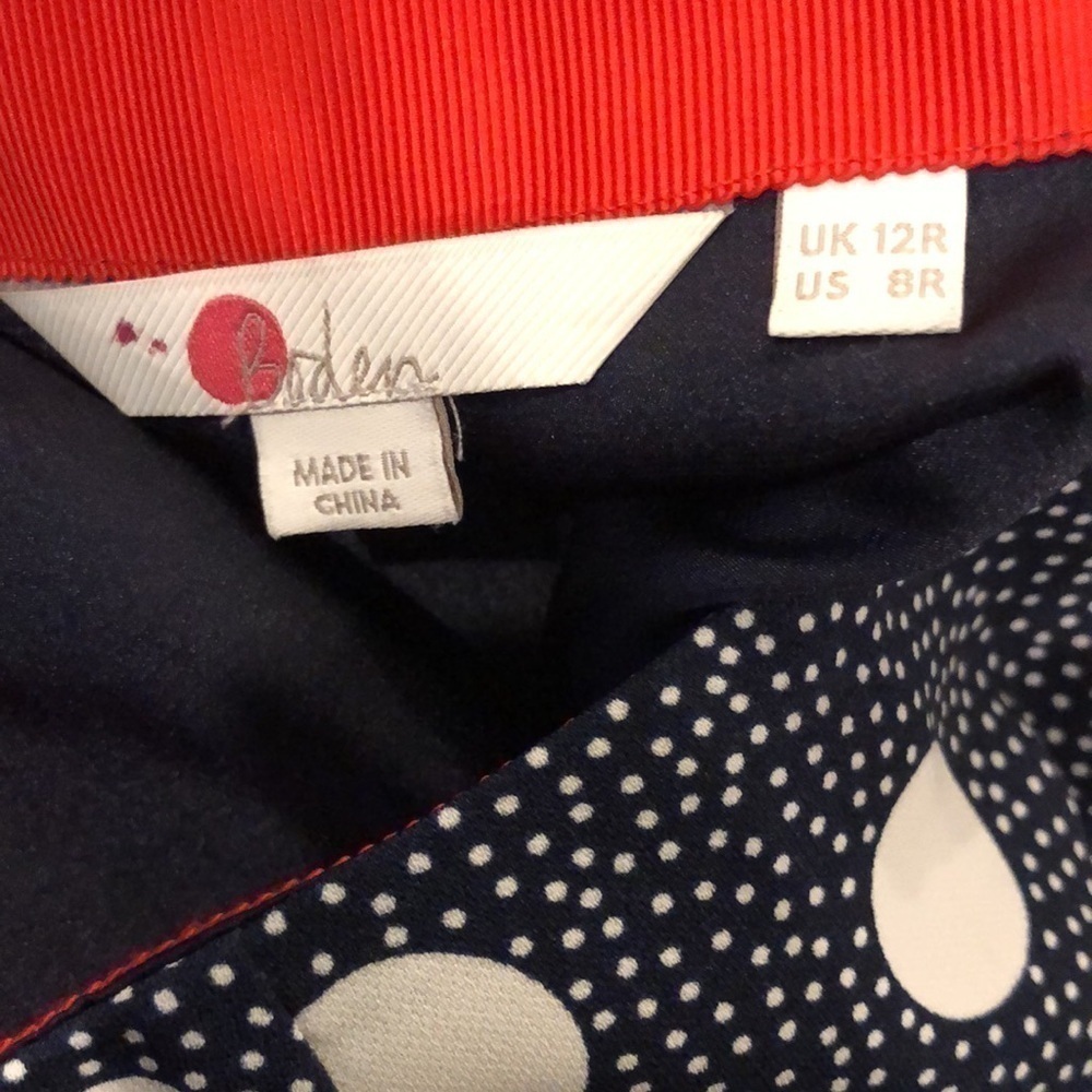 Boden Navy Spot On Spot Skirt 8 - Picture 3 of 9